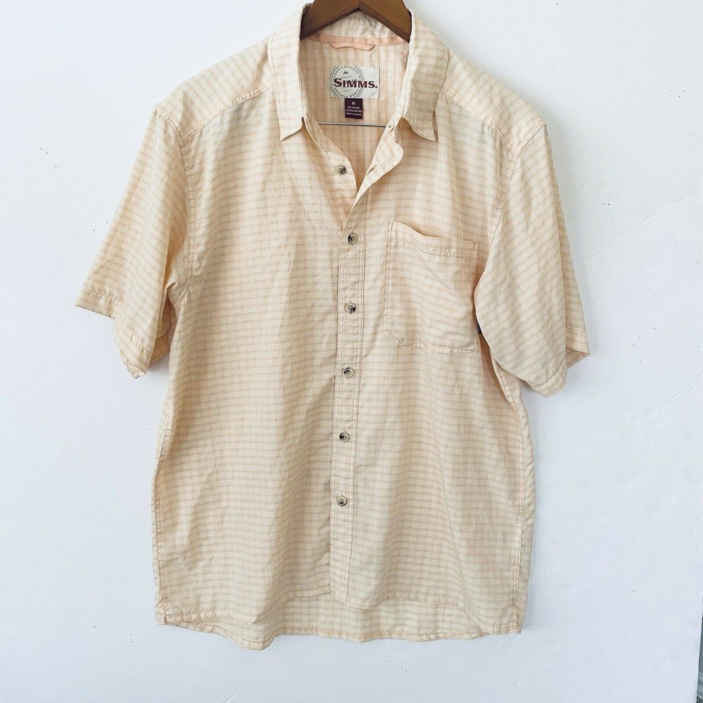 Simms Peach Outdoors Button Front Shirt Medium